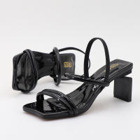 Zapatos de tacón alto con correa elástica y punta cuadrada de moda - details 2