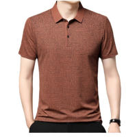 Polo de Seda de Hielo de Alta Elasticidad Camiseta de Manga Corta para Hombres - details 0