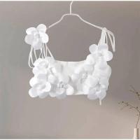 OUWU- Elegantes tirantes cortos y finos con flores 3D para mujer, tubo sin mangas con diseño sin espalda, tops de playa de moda para mujer - details 0