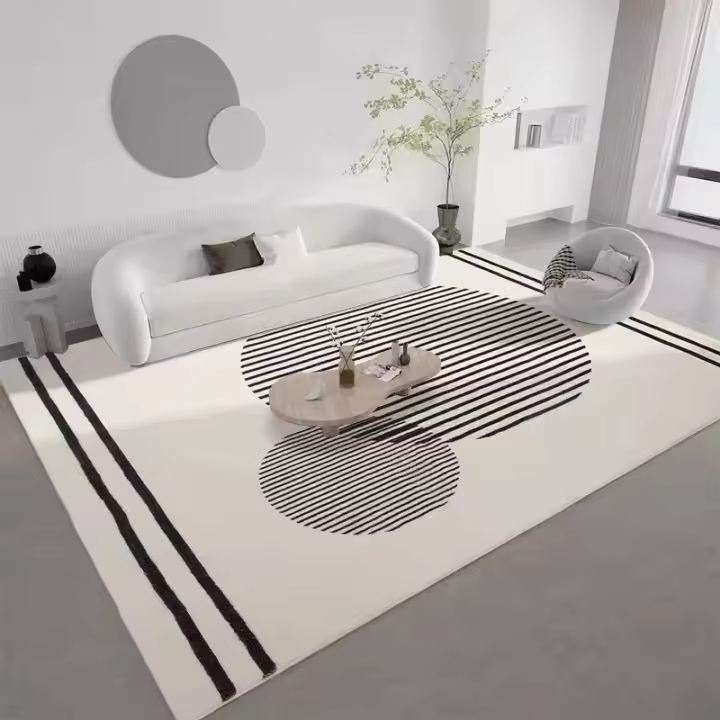 Alfombra de salón, algodón y lino, imitación gruesa para habitación, dormitorio, cocina - 1