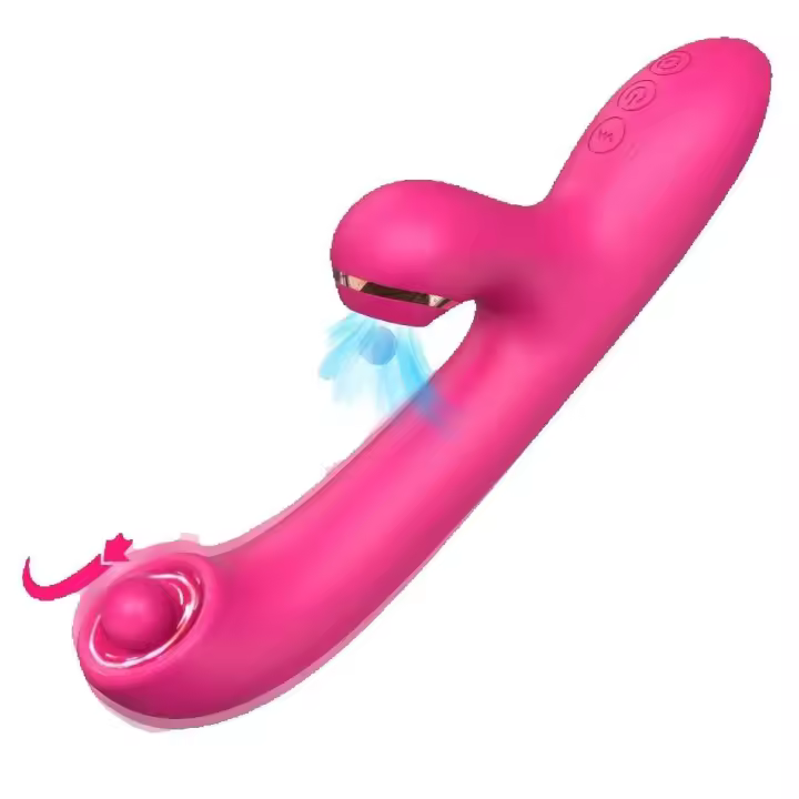 Vibrador-Dildo Rotativo 2EN1 Estimulador de Clítoris y Pezón Masajeador Vaginal - 1