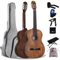 Guitarra Clásica 4/4 Adulto, Guitarra Clásica para Principiantes 39 Pulgadas, Color Marrón - details 0
