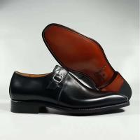 Monjes Oxford de negocios de cuero de lujo con zapatos de vestir formales hechos a mano para hombres Goodyear Italia - details 14