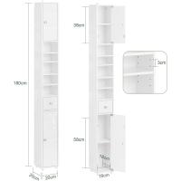 Mueble de Baño de Alto Estante Estanterías con 2 Puertas y Cajón Blanco Tamaño 20x20x180cm - details 67
