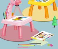 Mesa de dibujo con proyector led para niños, juego de pintura, tablero educativo, herramientas de aprendizaje - details 0