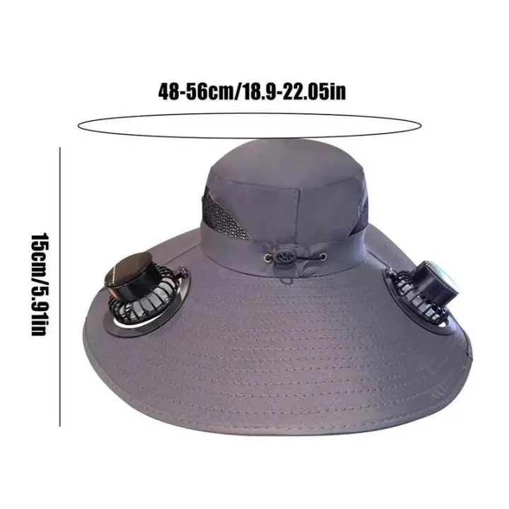 Gorra de Pescador Dual Carga Solar Ultravioleta Portátil para Acampar al Aire Libre Deportes y Moda - 1