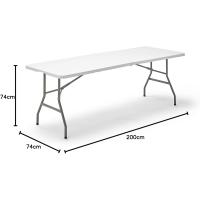 Mesa Plegable Portátil Multifuncional, 180x74x74cm, Blanco - details 8