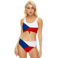 Bañador con estampado 3D de la Copa del Mundo de España para mujer, traje de baño dividido sin espalda, Bikini para mujer 2024 - details 16