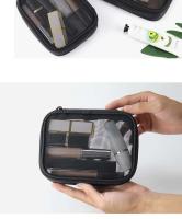 Bolsa de cosméticos transparente impermeable para mujer, estuche de maquillaje con cremallera de viaje, organizador de lavado de maquillaje transparente, Kit de bolsas de aseo para baño - details 13