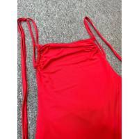 Vestido corto ajustado de verano, sexy, con tirantes finos, fruncido, espalda descubierta, lazo y volantes para mujer - details 14