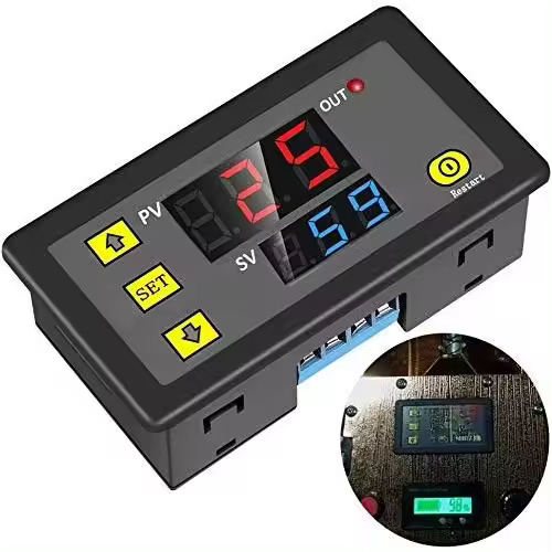Módulo de interruptor de retardo de ciclo de temporizador de relé digital programable DC 12V 20A - 1