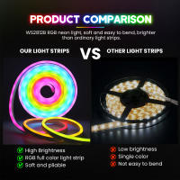 XUNATA Tira de LED Neón RGB 5V Controla Tu Vida Inteligente con la Aplicación Smart Life o Alexa o Google Home Decoración Luminosa para Interiores - details 8