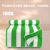 1 toalla de playa grande de rayas tejidas de colores, manta de cubierta de toalla de baño, piscina esencial gruesa, suave y altamente absorbente, toalla de viaje, baño, natación y camping, 70,87x35,43 pulgadas, decoración moderna para el baño, tela durade - details 7
