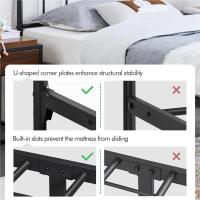 Cama Doble con Estructura Metálica Negra, Estructura Simple de Hierro para Colchón 140X200cm - details 34