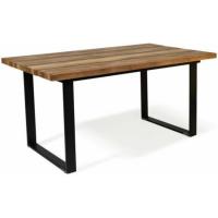 Mesa de comedor extensible rectangular para 6-10 personas, madera y negro, 160-200 cm - details 9