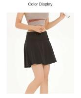 Culottes deportivos de cintura alta para mujer, Falda corta de secado rápido para correr, antivacío, con forro de tenis, Yoga Fiess - details 4
