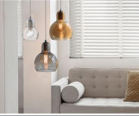 Luces colgantes modernas, pantalla de cristal ámbar transparente, lámparas colgantes para Loft, E27, 220V, para comedor, decoración del hogar - details 7