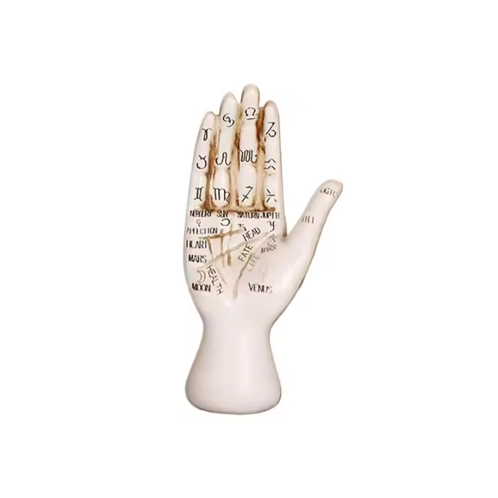 Decoración de Halloween, estatua de quiromancia de mano de Palma psíquica, escultura creativa de mesa de té con decoración de líneas - 1