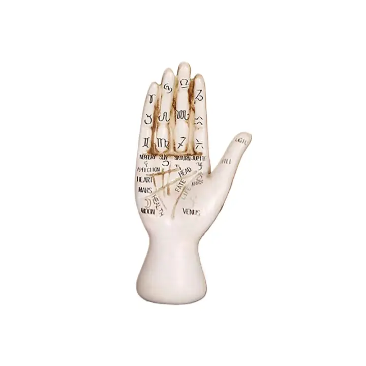 Decoración de Halloween, estatua de quiromancia de mano de Palma psíquica, escultura creativa de mesa de té con decoración de líneas - 1