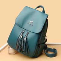 Mochila antirrobo de cuero suave de alta calidad para mujer, bolso de hombro informal, bolso escolar de gran capacidad, a la mod - details 1