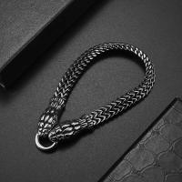 Pulsera de serpiente de doble cabeza del zodiaco para hombres, hebilla de anillo de acero inoxidable, pulsera Punk, accesorios de joyería para fiesta de motocicleta - details 5