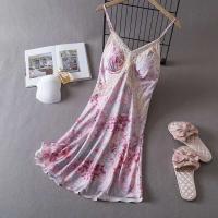 Daeyard - Lencería sexy de satén para mujer, ropa de dormir de seda con cuello en V, Babydoll Ence, vestido de noche - details 14