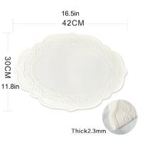 Manta de Comedor de Silicona Tallada Patrón Retro Floral Impermeable Cocina y Comedor - details 0