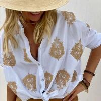 Camisa estampada en 3D para mujer, blusa holgada informal de manga larga con botones para otoño e invierno, 2024 - details 0