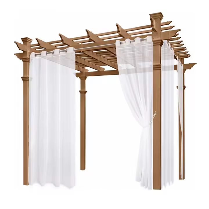 Cortinas transparentes impermeables para exteriores, 4 paneles, semigasa, sala de estar, Gazebo, porche, balcón, piscina, 52x84 pulgadas - 1
