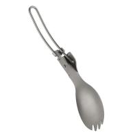 Vajilla plegable de titanio pulido mediano Lixada Spork, utilizada para cenas al aire libre, VIES, camping, mochilas - details 34