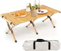 Mesa de picnic plegable, camping portátil con bolsa de transporte, mesa interior y exterior para patio, jardín, playa, fácil montaje - details 7