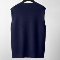 Suéter Tejido Grande Para Hombres Cardigan Chaleco Otoño Invierno Suéter Grueso Suelto Estilo Casual Cuello En V Sin Mangas - details 6