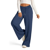 High Waisted Wide Leg Sweatpants Para Mujer Pantalones De Yoga Casuales Jogger De Cintura Baja Estilo Casual Cotton Ankle-Length - details 1