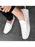 Mocasines para hombre con punta redonda de cuero, mocasines tipo penny, zapatos náuticos, cómodos, antideslizantes, flexibles, para fiestas. - details 3