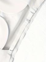 1 pieza de sujetador sin espalda en forma de U, mezcla de poliamida y elastano, color sólido, inalámbrico, sujetador push-up de gran soporte con relleno extraíble, tejido, con detalle sexy sin espalda para adultos. - details 7