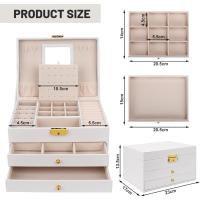 Caja Joyero de 3 Niveles Organizador de Joyas para Mujer con 2 Cajones Incluye Bola y 3 - details 0