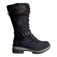 Botas Martin de gran tamaño para mujer, otoño e invierno, comercio exterior, nuevas botas de nieve europeas y americanas, tacón grueso de tubo medio redondo - details 6