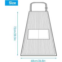 Delantal fino de algodón y lino para mujer, cocina casera, verano, 2 unidades - details 3