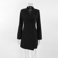 Vestido negro estilo traje diseño de viaje sentido elegante falda corta de moda para mujer - details 6