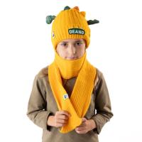 Bufandas y sombreros de invierno para niños, amarillos, dinosaurios, Sombreros infantiles, lindos, pequeños, dinosaurios cálidos - details 0