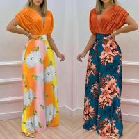 Conjunto informal de moda para mujer, pantalones de pierna ancha estampados con cuello en V, temperamento, nuevo estilo, otoño 2025 - details 2
