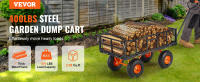 VEVOR-carrito de basura de Metal para jardín, con marco fácil de montar, con mango Convertible 2 en 1 - details 1