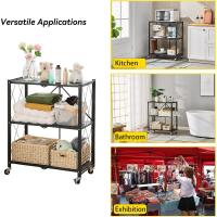 Estantería Plegable de Metal Negro 4 Niveles Carga Pesada Ideal para Cocina, Oficina, Garaje - details 16