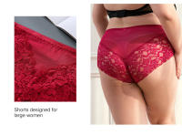 Sujetador De Talla Grande Para Mujer, Bragas De Encaje De Cintura Media, Ropa Interior Transparente, Sexy, Sueva y Cómodo - details 10