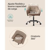 Marco de acero, tela de algodón-lino transpirable, para estudio, dormitorio, marrón OBG019K01 - details 4