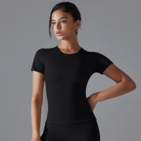 Top deportivo de manga para mujer, ropa de fiestas, corto y Fitness, camisetas de entrenamiento para gimnasio, Top de Yoga Sexy - details 15