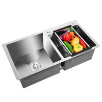 Fregadero de Cocina de Acero Inoxidable de Doble Bol Mejorado, Duradero, Belleza 78cm × 43cm × 21cm - details 8