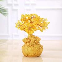 Cristal amarillo de la suerte, árbol de dinero Natural, estilo bonsái, riqueza, suerte, adornos artesanales Feng Shui - details 4