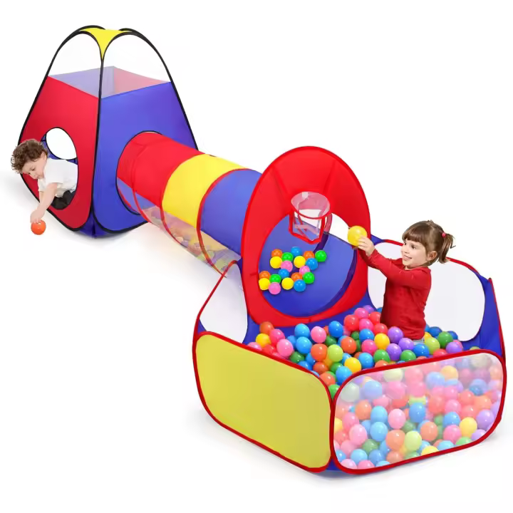 Infantil + Piscina de Bolas + Túnel Plegable 3 en 1 Pop Up, Opret Parque de Bolas Exterior o Interior, Juego de Regalo para Niños - 1