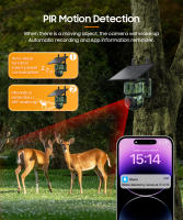 Camara de vigilancia exterior solar inteligente GPS localizador solar HD 360 grados doméstico alarma 4G vigilancia - details 4